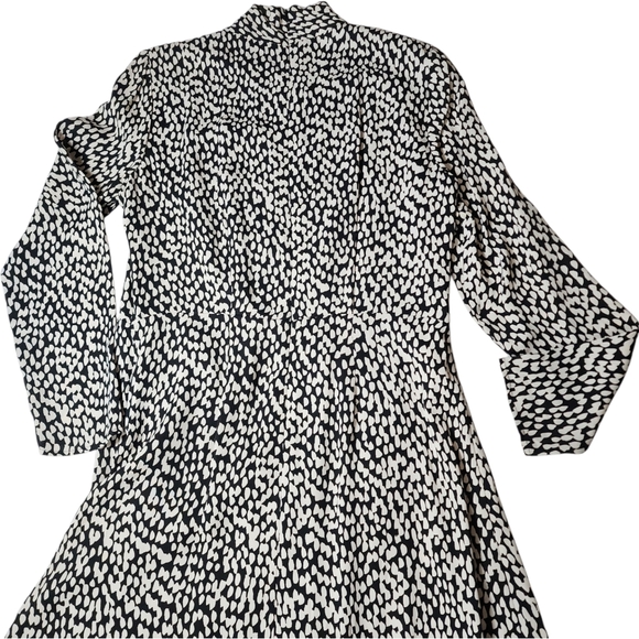 Judith & Charles Rimini Mock Neck Keyhole Midi Dress Black White Size 8 - Picture 5 of 17